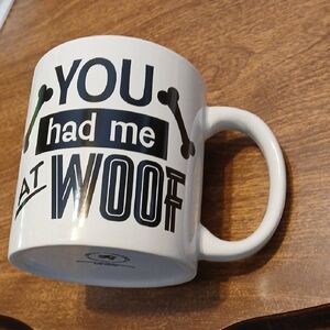 Royal Norfolk White Ceramic 'You Had Me at Woof' Dog Graphic Mug